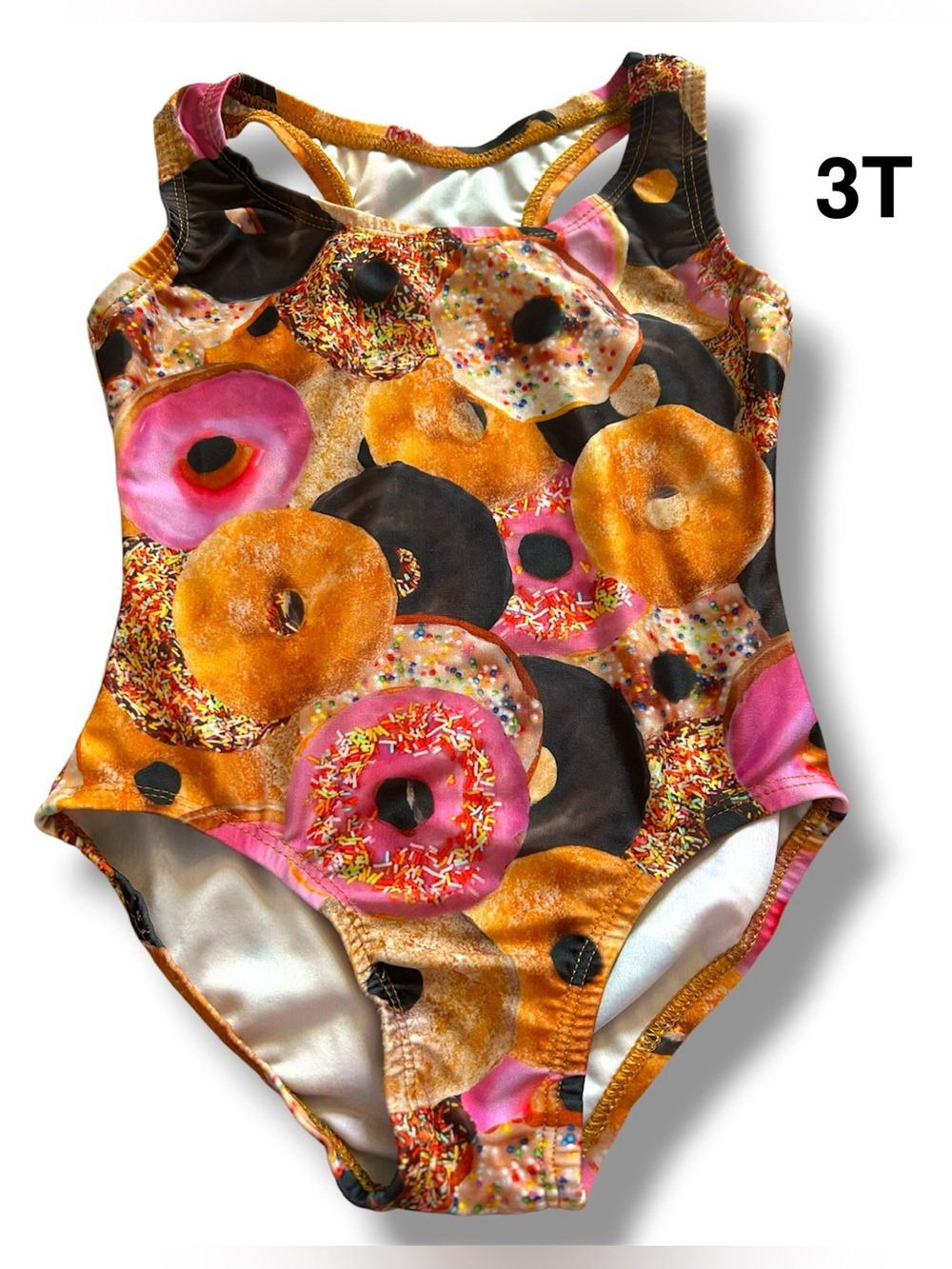 Colorful Donuts One Piece Bathing Suit Size 3T